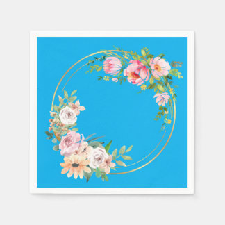 Guardanapo De Papel Papel branco cor-de-rosa e Dourado para flores