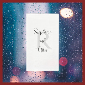 Guardanapo De Papel Papel branco e preto Monograma Toalha Convidada