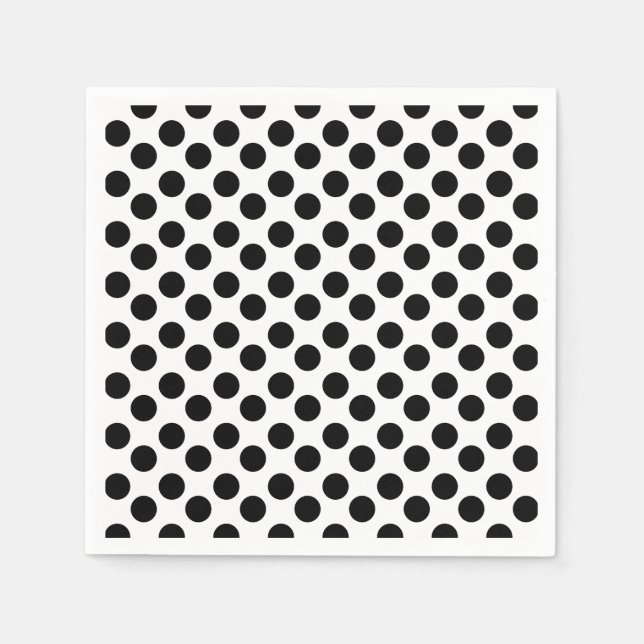 Guardanapo De Papel Papel branco e preto Nápoles para papel de Bolinha (Frente)