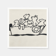 Papel "Cães e Barcos" Napkins de Willowcatdesign