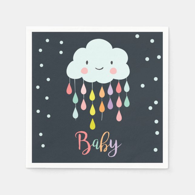 Guardanapo De Papel Papel Cloud Napkin Bebê borrifador Chá Raindrops (Frente)