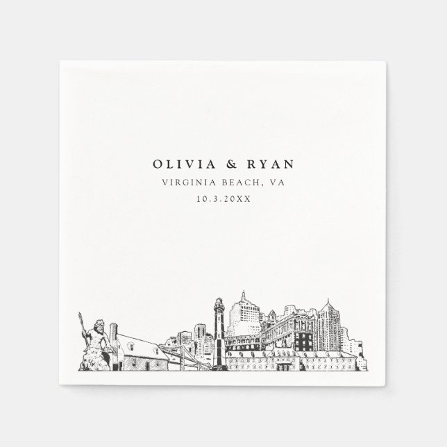 Guardanapo De Papel Papel Cocktail da Virginia Beach Napkin (Frente)