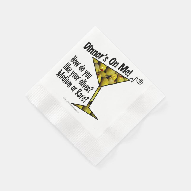 GUARDANAPO DE PAPEL PAPEL COCKTAIL NAPKIN, MÉDIO, AZEITONAS MARTINI RA (Canto)