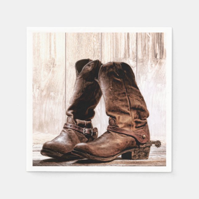 Guardanapo De Papel Papel coquetel Napkin Boots Country Russo Western (Frente)