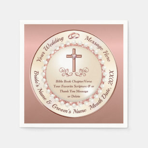 Guardanapo De Papel Papel Cristão Napkins, Casamento Dourado Rosa Napk