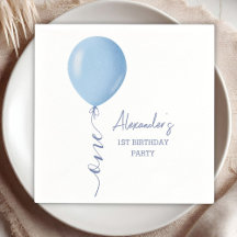 Papel de Aniversário de 1 Ano do Menino Balão Azul