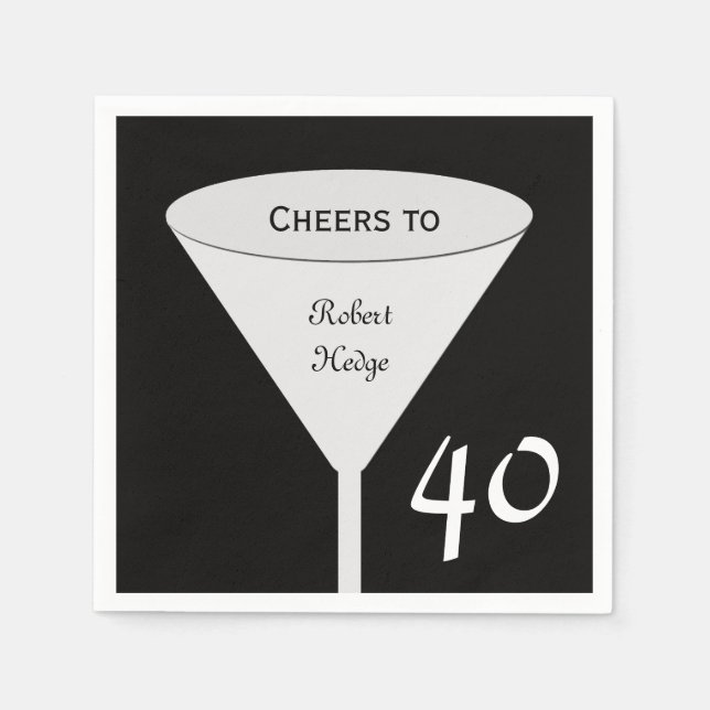 Guardanapo De Papel Papel de aniversário de 40 anos (Frente)