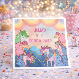 Guardanapo De Papel Papel de Aniversário de criança Pastel Unicorn
