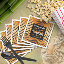 Papel de Aniversário do Tigre de Impressão Animal