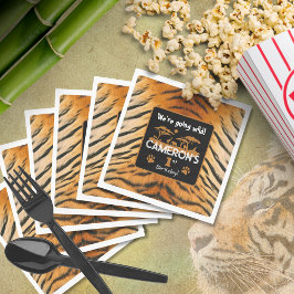 Guardanapo De Papel Papel de Aniversário do Tigre de Impressão Animal