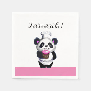 Guardanapo De Papel Papel de Aniversário do Urso Panda Bonito