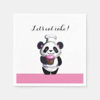 Guardanapo De Papel Papel de Aniversário do Urso Panda Bonito