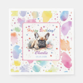 Guardanapo De Papel Papel de Aquarela para Bulldog Francês Napkins