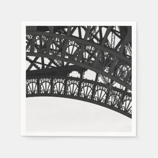 Guardanapo De Papel Papel de arco de torre Eiffel preto e branco Nápol