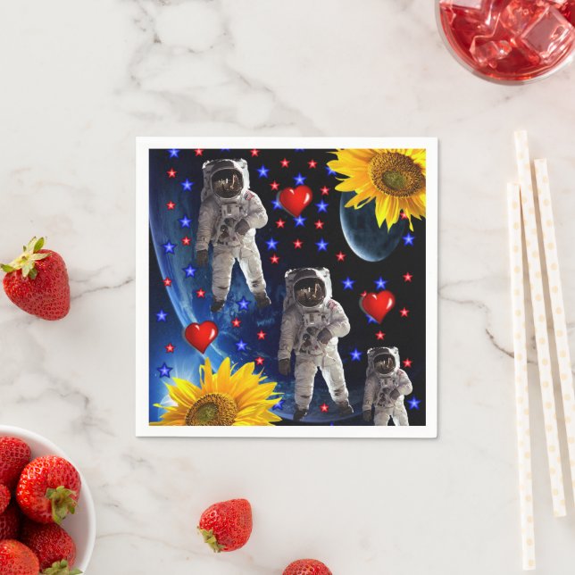 Guardanapo De Papel Papel de Astronauta de Girassol Napkins (Insitu)