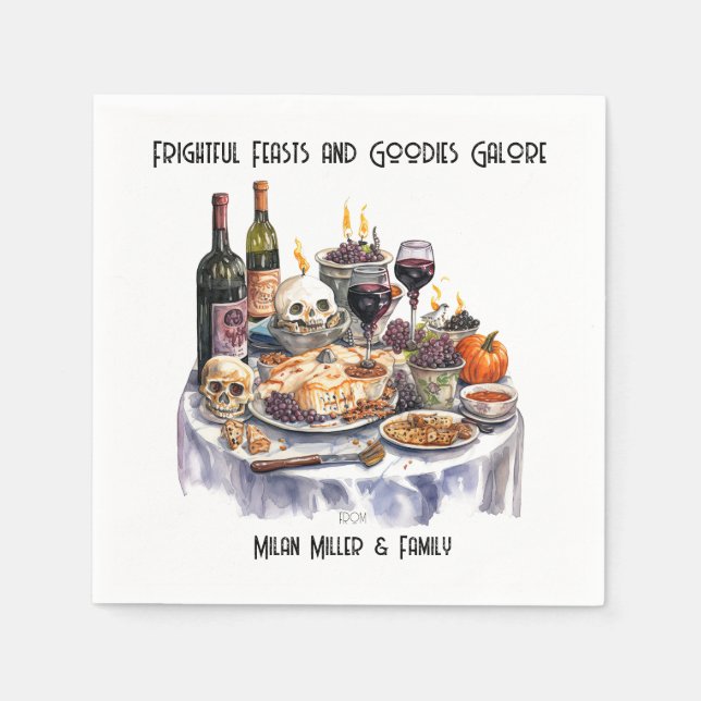 Guardanapo De Papel Papel de Banquetes Assustador do Halloween (Frente)