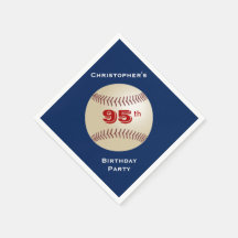 Papel de baseball Napkins, 95ª Festa de aniversári