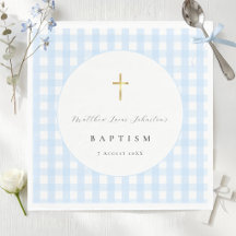 Papel de Batizado de Bebê Xadrez Azul 