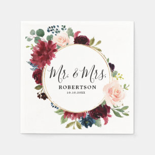 Guardanapo De Papel Papel de Boho Russo Floral Russo Floral - Marinho