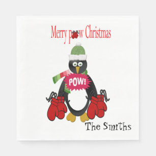 Guardanapo De Papel Papel de Boxim Napkins, Feliz Pinguim de Natal