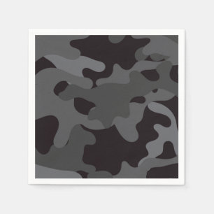 Guardanapo De Papel Papel de camuflagem preto e Cinza Nápoles