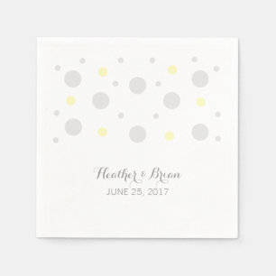 Guardanapo De Papel Papel de Casamento de Confetti Amarelo cinza Napki