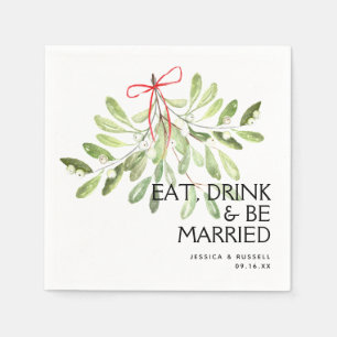 Guardanapo De Papel Papel de casamento de Natal com visco