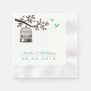 Guardanapo De Papel Papel De Casamento De Pássaros De Tartaruga