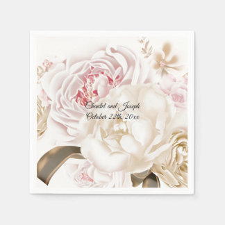 Guardanapo De Papel Papel de Casamento de Península, cor-de-rosa e Ros