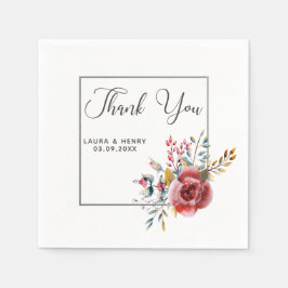 Guardanapo De Papel Papel de Casamento de Prata Floral Rosa Rosa Cor-d