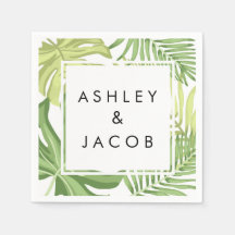 Papel de casamento em praia tropical napkins Palm 