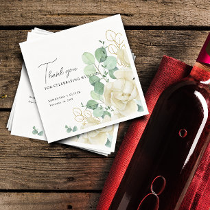 Guardanapo De Papel Papel de Casamento Magnólia Eucalipto Elegante
