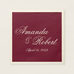 Guardanapo De Papel Papel de Casamento Personalizado Clássico Burgundy<br><div class="desc">Guardanapos personalizados de papel monograma para casamentos. Personalize este acessório de casamento do excelente com os nomes da noiva e noiva,  data de casamento,  inicial ou qualquer coisa que você quiser. Visite nossa loja ou clique na guia read more para ver outros itens que correspondam a este design.</div>