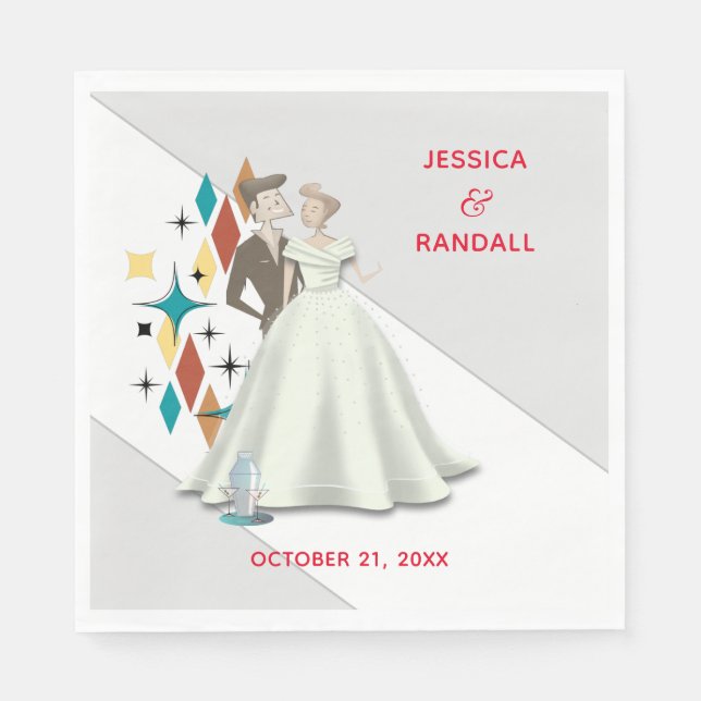 Guardanapo De Papel Papel de Casamento Retroativo Napkin (Frente)