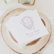 Papel de Casamento Toile Rosa Napkins Chinoiserie