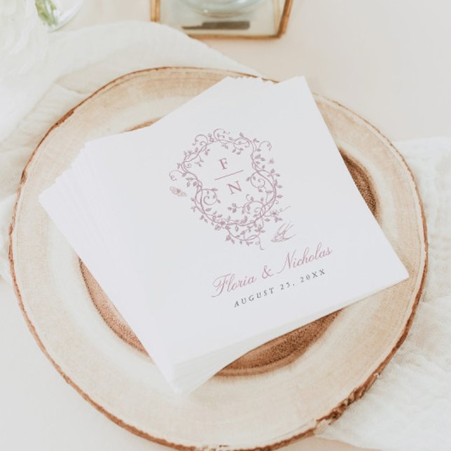 Guardanapo De Papel Papel de Casamento Toile Rosa Napkins Chinoiserie (Criador carregado)