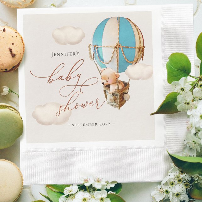 Guardanapo De Papel Papel de Chá de fraldas de Balão de Urso Azul Nápo (Criador carregado)