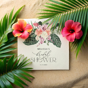 Guardanapo De Papel Papel de Chá de panela Floral Tropical de Aquarela