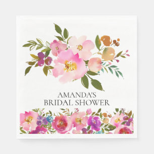 Guardanapo De Papel Papel de Chá Floral, cor-de-rosa e primavera