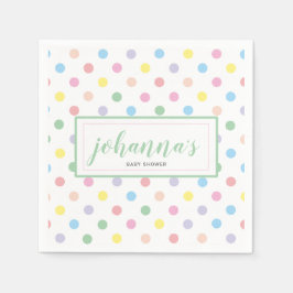 Guardanapo De Papel Papel de Chuveiro de Bebê Pontos Polka Cor Suave