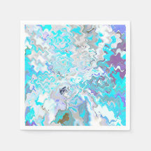 Papel de coquetel Design Azul Aqua Moderno Napkins