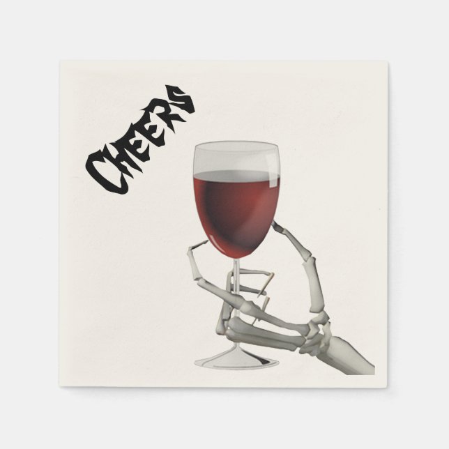 Guardanapo De Papel Papel de coquetel para o Skeleton Halloween (Frente)