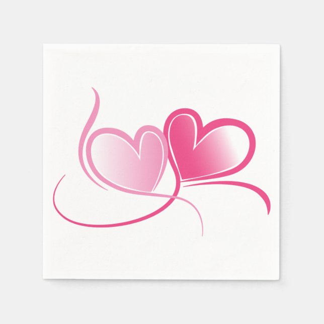 Guardanapo De Papel Papel de Coração Rosa Nápoles (Frente)