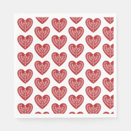 Guardanapo De Papel Papel de Coração Vermelho Escandinavo Nápoles