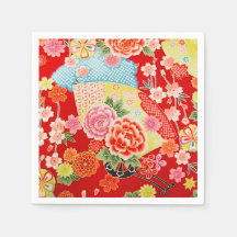 Papel de Decoupage Floral Kimono amarelo japonês