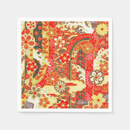 Guardanapo De Papel Papel de Decoupage Floral Kimono japonês Dourado v