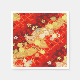 Guardanapo De Papel Papel de Decoupage Floral Kimono japonês Dourado v