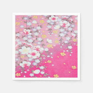 Guardanapo De Papel Papel de Dissociação Floral Kimono, branco-rosa, j