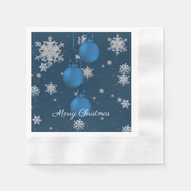 Guardanapo De Papel Papel de Enfeites de natal Azul - Nápoles (Frente)