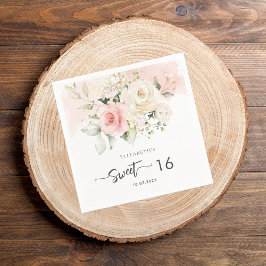 Guardanapo De Papel Papel de Festa de aniversário 16ª, cor-de-rosa, co